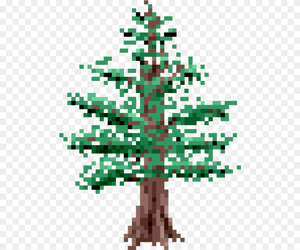 Pixel Pine Tree Dlpngcom Pine Tree Pixel Art, Plant, Qr Code, Accessories Free Png Download