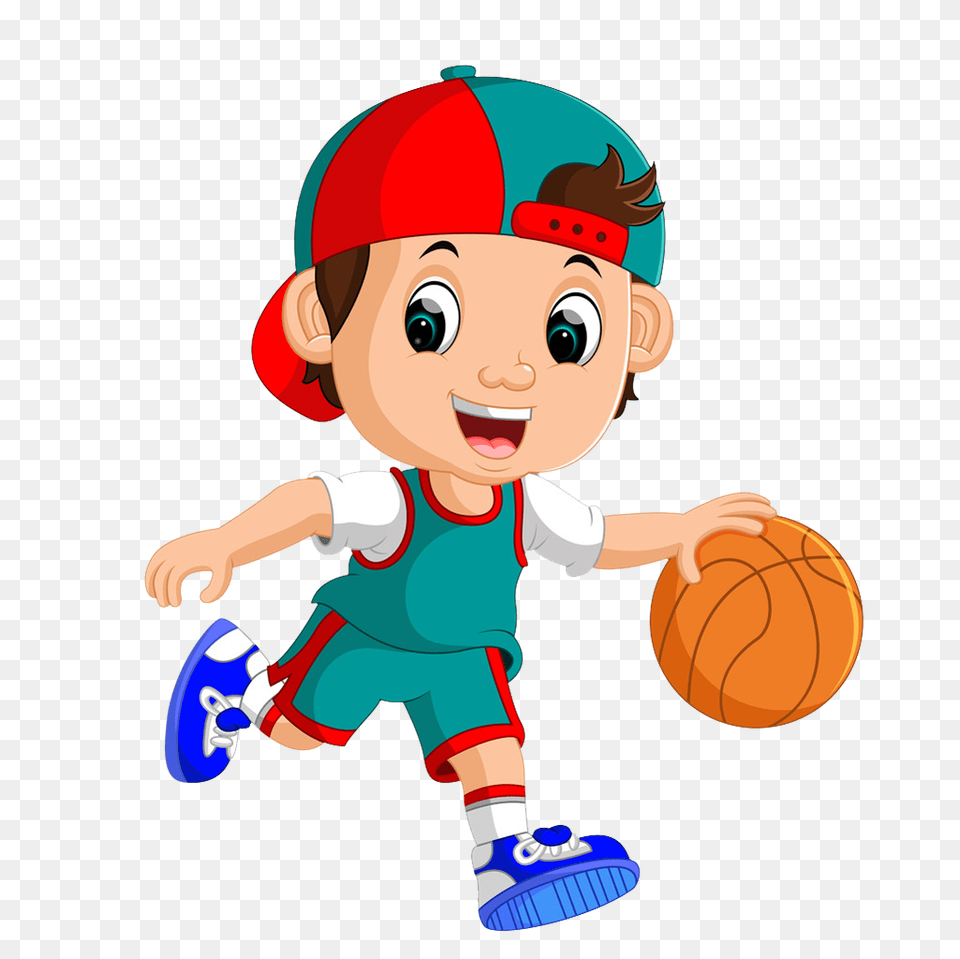 Download Player Royalty Clip Art Little Boy Playing Basketball Clipart, Baby, Person, Face, Head Free Png