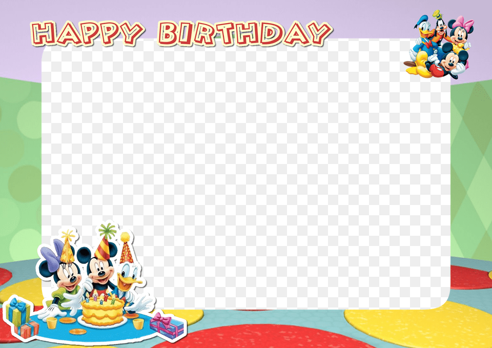 Printable Mickey Mouse Friends Birthday Mickey Mouse Photo Frame Birthday, Birthday Cake, Cake, Cream, Dessert Free Png Download