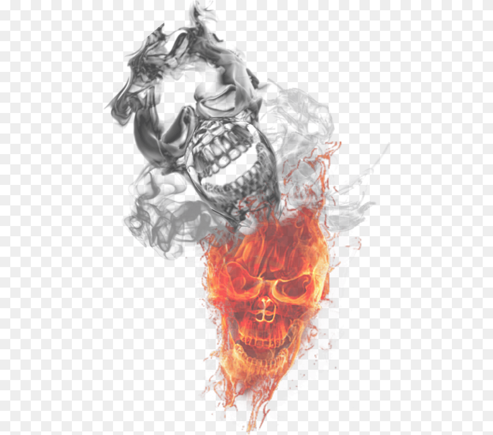 Smoke Fire Picture Dlpngcom Flaming Skull, Bonfire, Flame, Pattern, Accessories Free Png Download