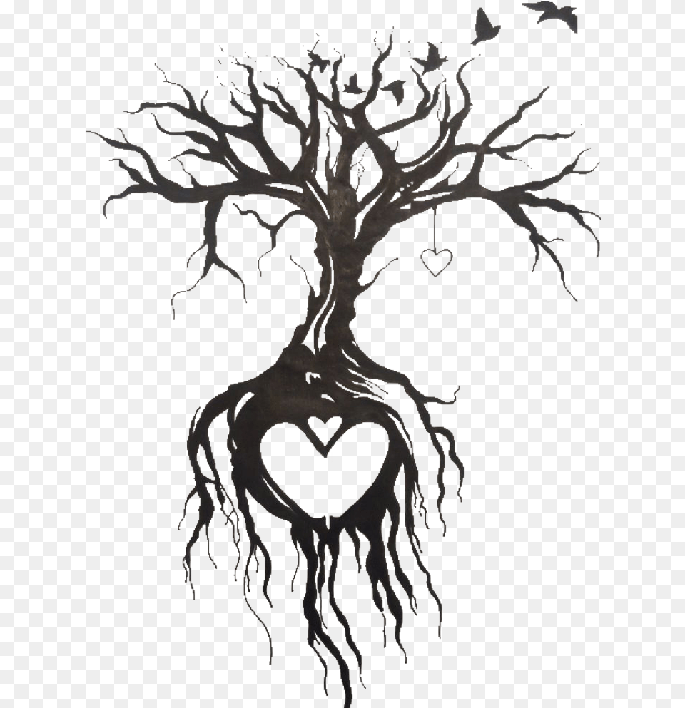 Download Tattoo Tree Transprent Download Dead Tree Of Life Tattoo, Art, Drawing, Chandelier, Lamp Free Png