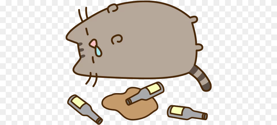 Download Telegram Sticker Pusheen Line Pusheen Sticker, Animal, Mammal, Rodent, Smoke Pipe Free Transparent Png