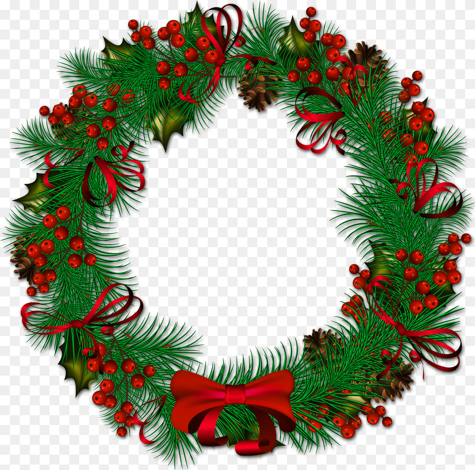 Transparent Christmas Pinecone Wreath With Christmas Wreath Transparent Free Png Download