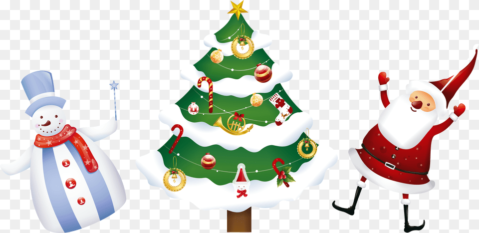 Transparent Christmas Santa Tree And Merry Christmas Banner Design, Birthday Cake, Cake, Cream, Dessert Free Png Download