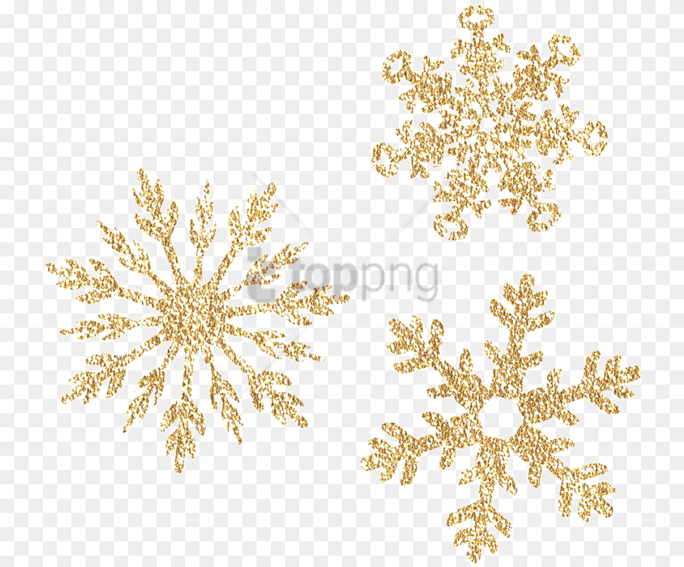 Download Free Transparent Golden Snowflakes Transparent Background Gold Snowflakes, Nature, Outdoors, Plant, Pattern Png
