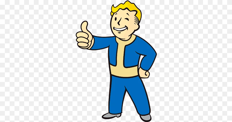 Vegas Yellow Fallout Child Hq Vault Boy Thumbs Up Transparent, Body Part, Finger, Hand, Person Free Png Download