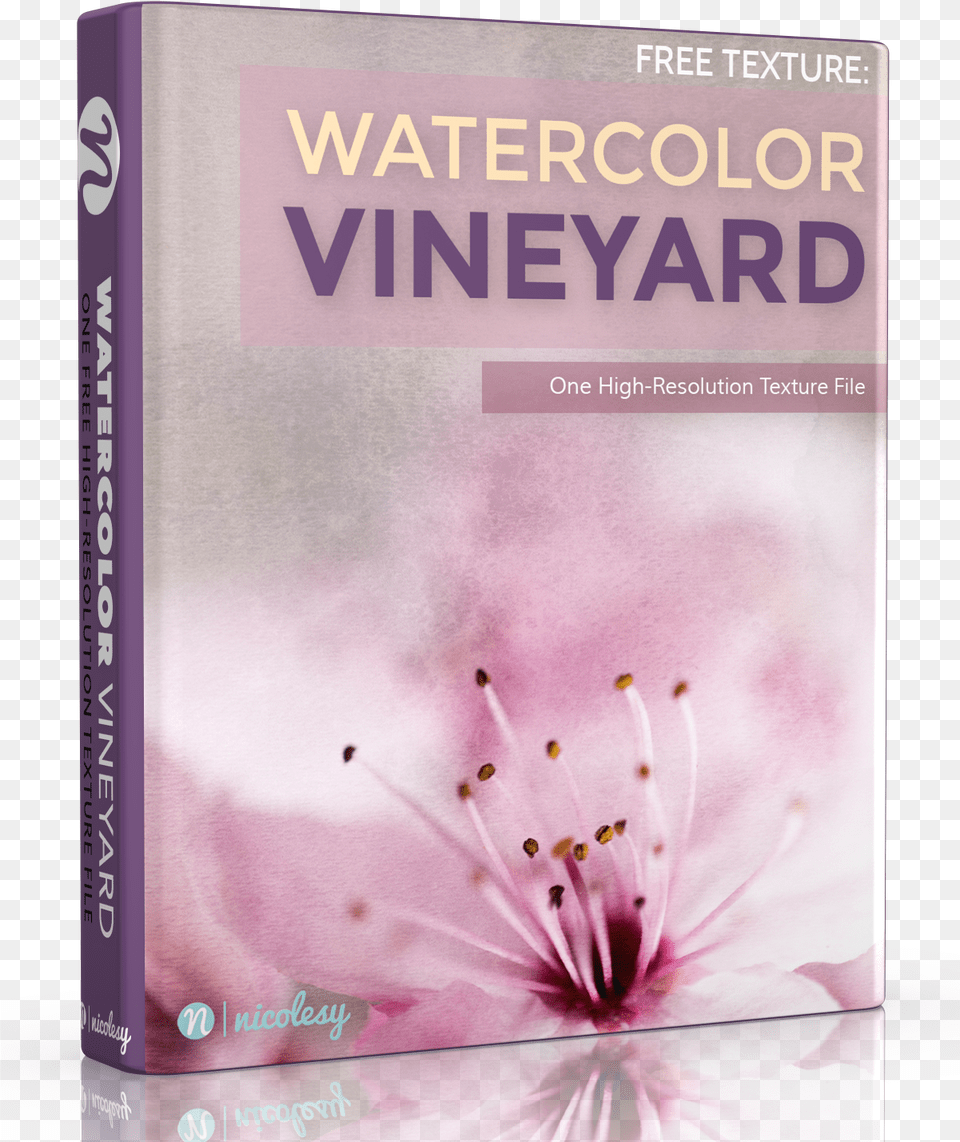 Download Free Watercolor Texture Cherry Blossom, Book, Publication, Flower, Plant Png