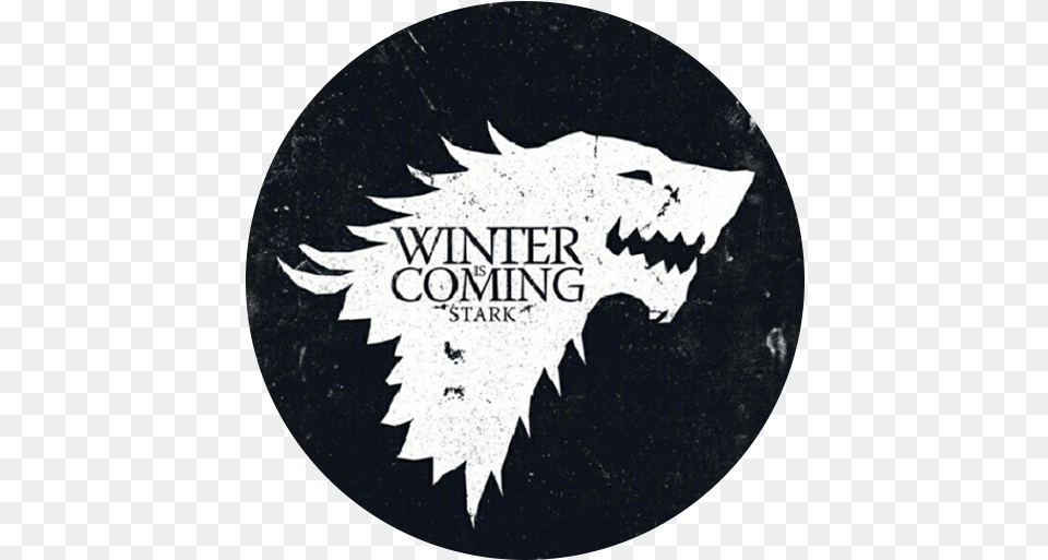 Download Winter Thrones Of Is Stark Label Game Game Of Thrones Icon, Leaf, Logo, Plant, Sticker Free Png