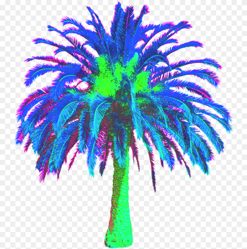 Download Freetoedit Vaporwave Vaporwavecrew Webpunk Date Palm Tree Transparent, Palm Tree, Plant, Purple Png Image