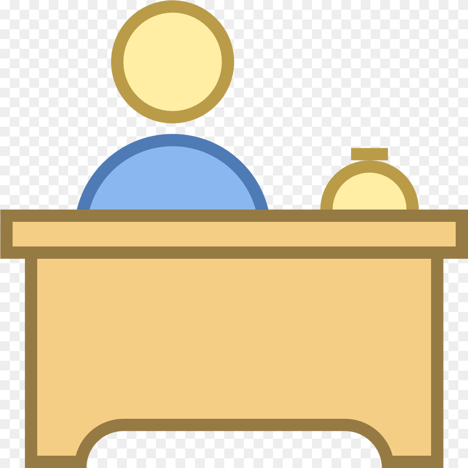 Download Front Desk Icon, Furniture, People, Person, Table Png