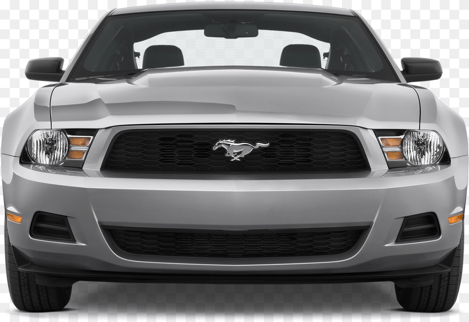 Download Front View Muscle Car Grill Ford Mustang 2010 Front, Coupe, Vehicle, Transportation, Sports Car Free Transparent Png