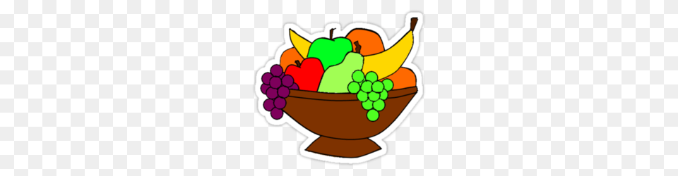 Fruit In A Bowl Cartoon Clipart Fruit Drawing, Banana, Food, Grapes, Plant Free Png Download