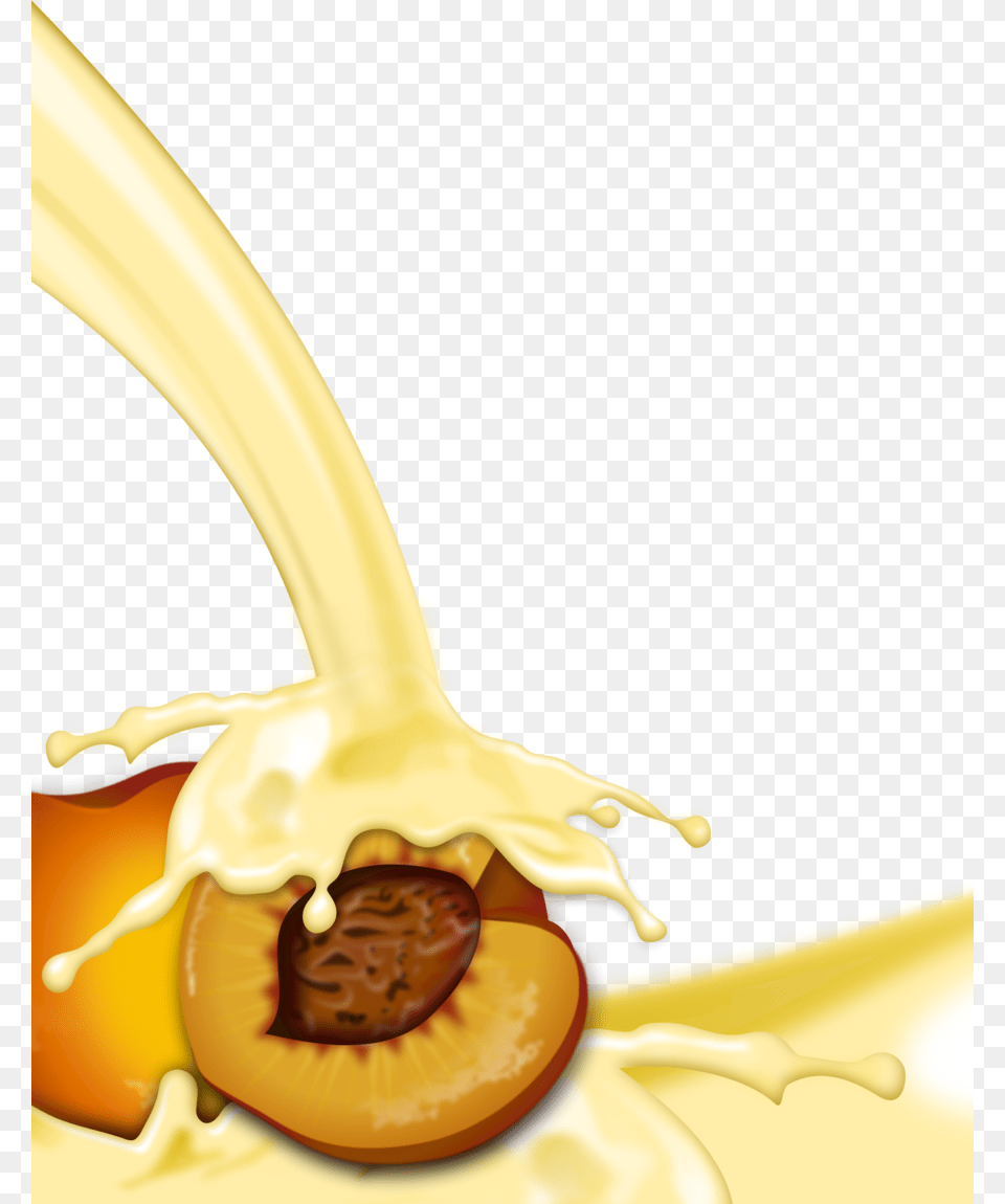 Download Fruit In Milk Clipart Milk Juice Clip Art Milk, Food, Plant, Produce, Banana Png Image