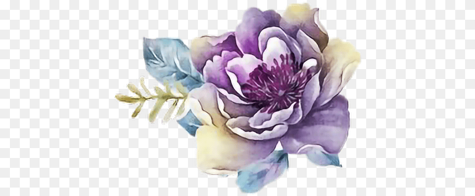 Download Ftestickers Art Watercolor Purple Watercolor Flower Clipart, Petal, Plant, Floral Design, Graphics Png