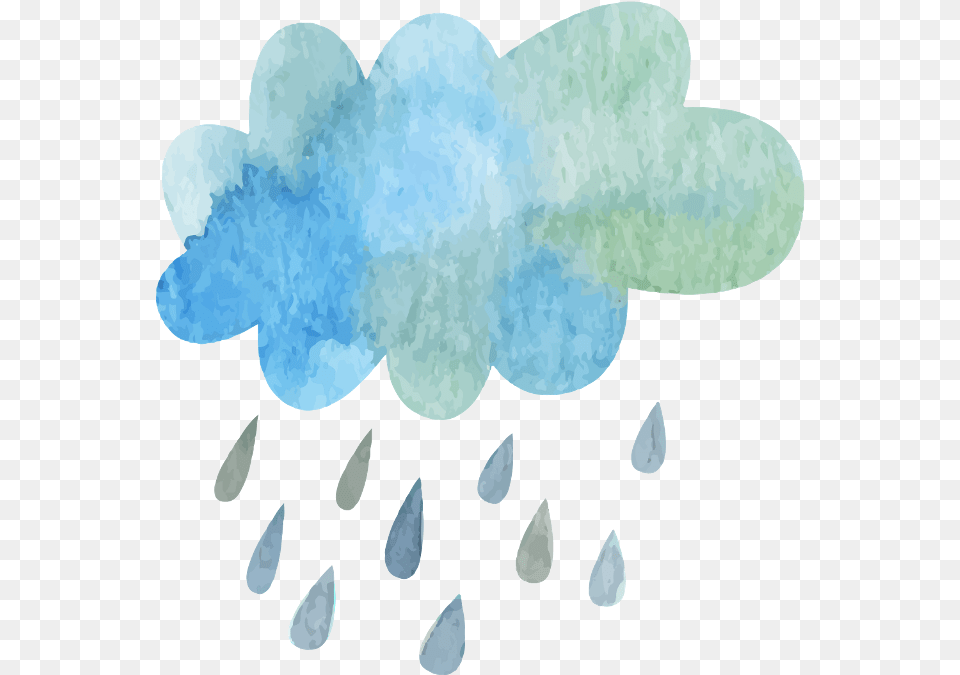 Ftestickers Watercolor Cloud Rain Blueandgreen Cloud Rain, Outdoors, Amphibian, Animal, Tadpole Free Png Download