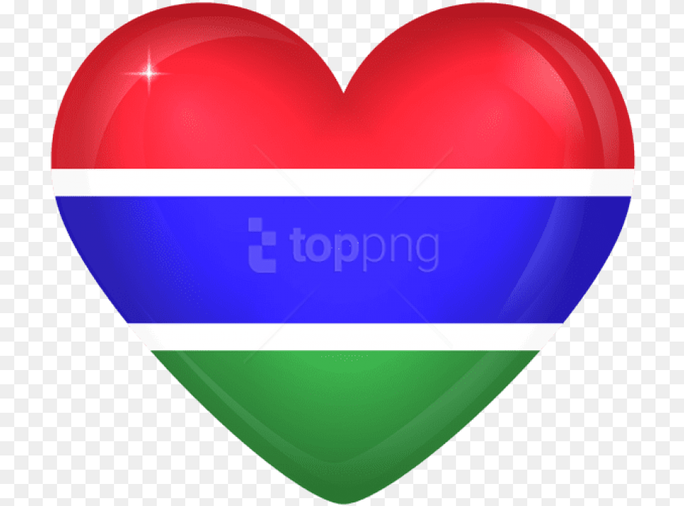Gambia Large Heart Flag Clipart Gambia Flag, Balloon Free Png Download