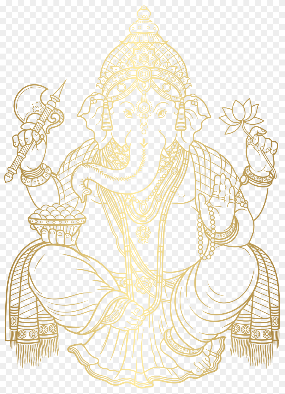 Download Ganesh Head Clipart Gold Ganesha Clip Art, Texture, Floor, Page, Paper Png Image
