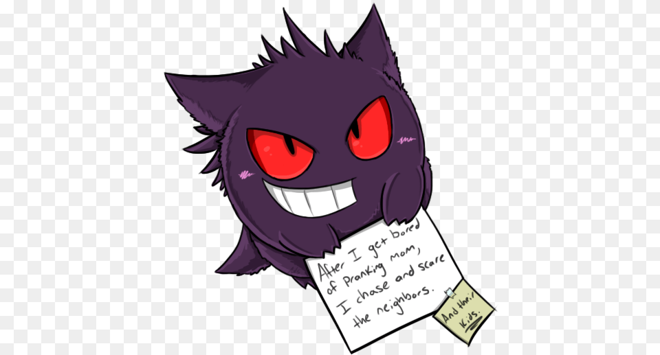 Download Gengar Shame Pokemon Female Gengar With Pokmon X And Y, Book, Comics, Publication, Baby Free Transparent Png