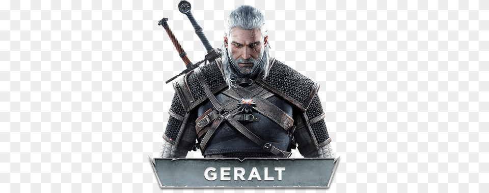 Geralt Of Rivia Is A Witcher Geralt, Sword, Weapon, Adult, Male Free Png Download