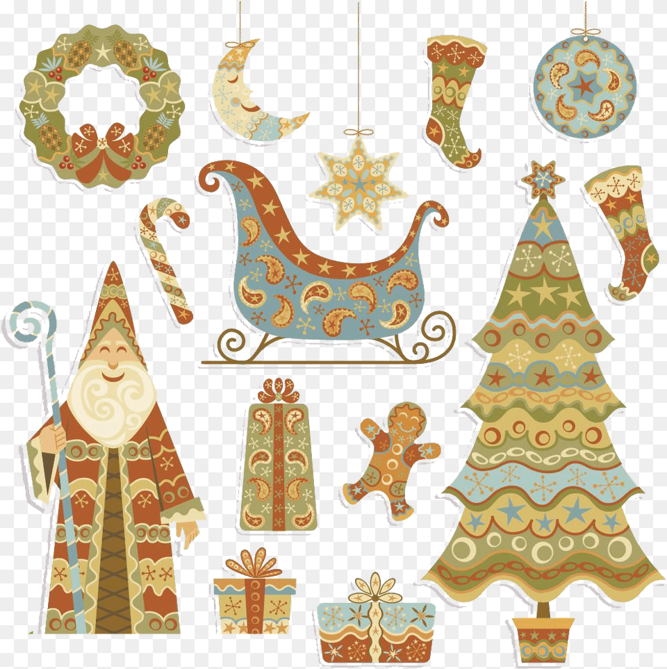 Download Gift Claus Tree Socks Santa Christmas Stocking Christmas Day, Accessories, Jewelry, Earring, Wedding Png Image