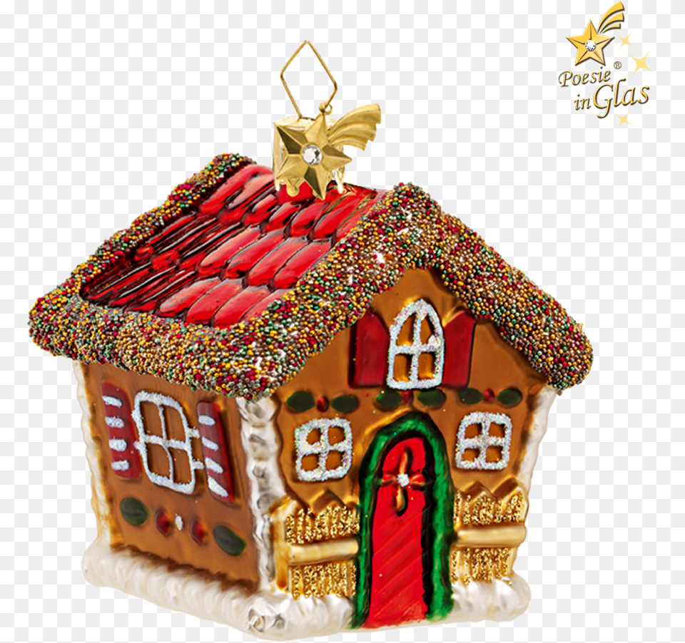 Download Gingerbread House With Beads Ginger Bread House Transparent, Food, Cookie, Sweets, Wedding Png Image