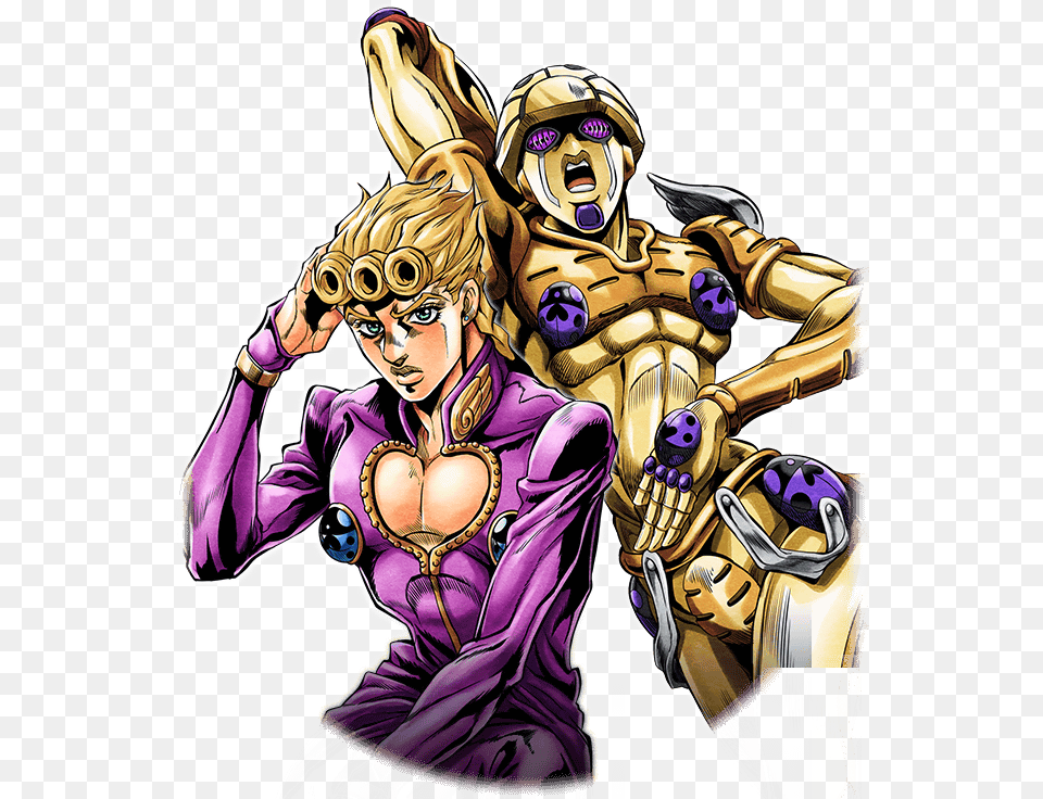 Giorno Giovanna Giorno Giovanna Pose With Stand, Book, Comics, Publication, Purple Free Png Download