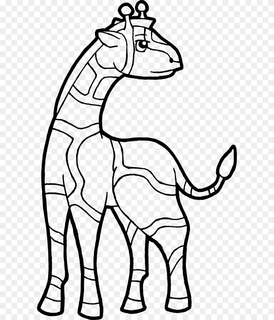 Download Giraffes Colouring, Gray Png