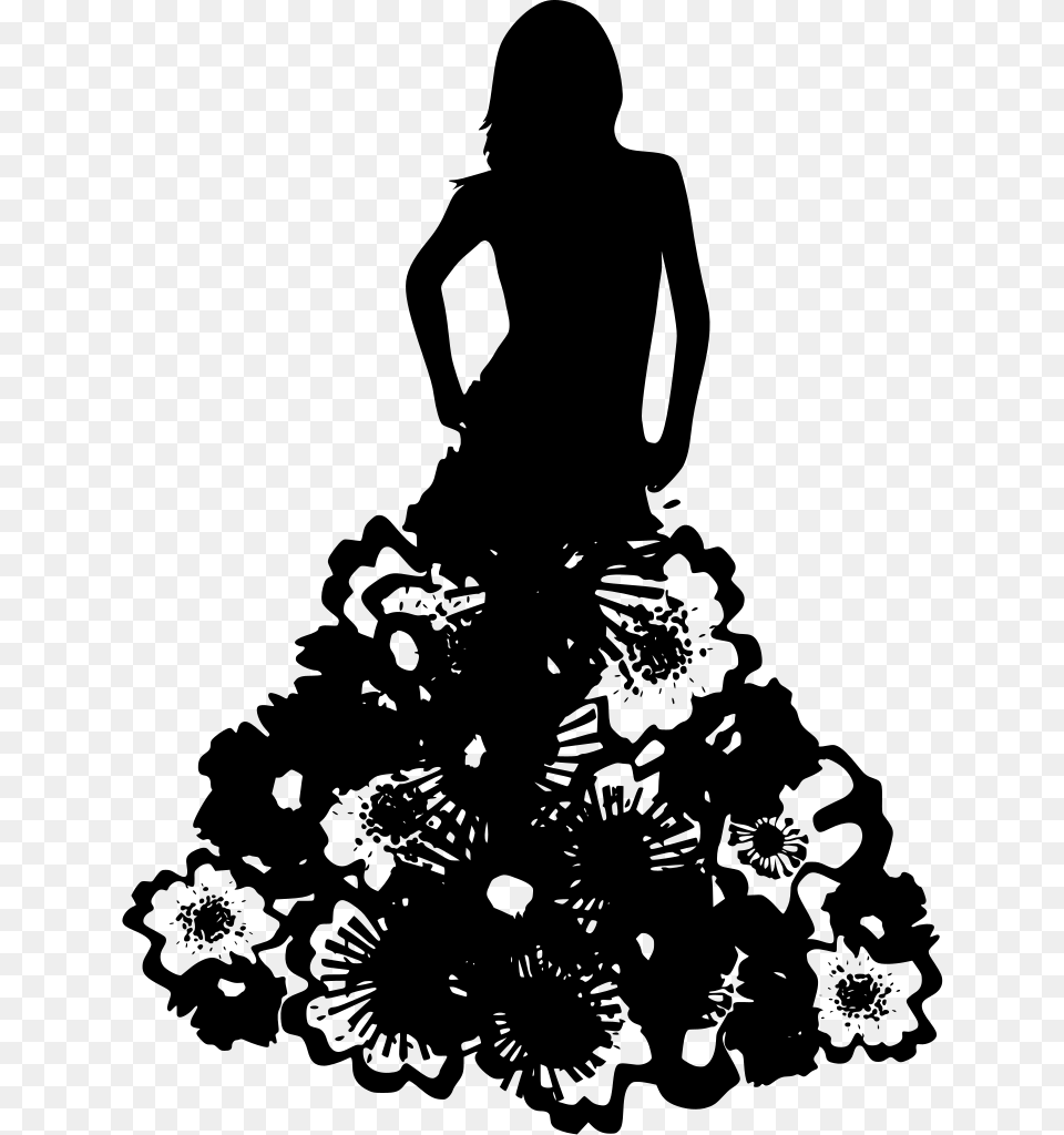 Download Girl Dress Silhouette, Gray Free Png