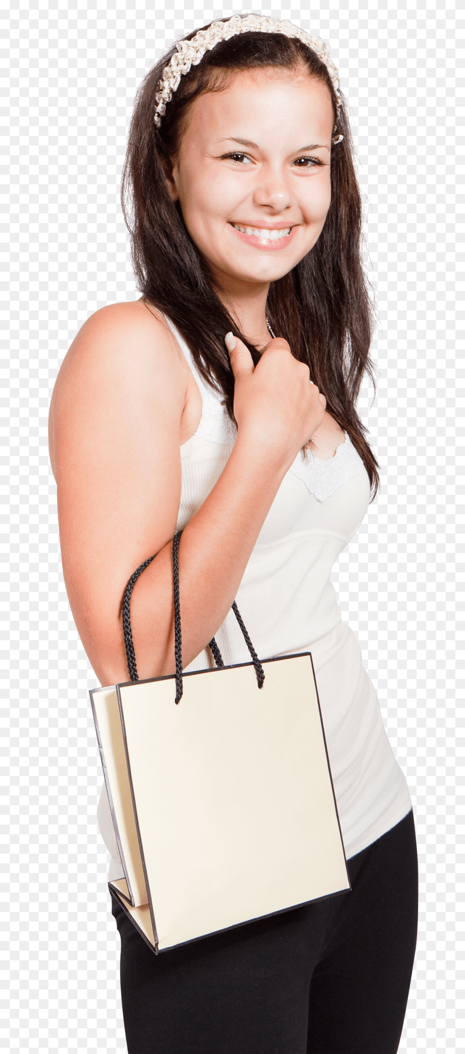 Download Girl Holding Shopping Bag Customer, Accessories, Handbag, Person, Woman Png Image