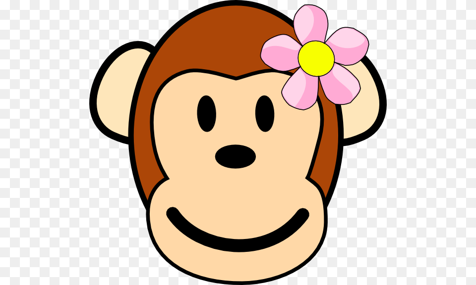 Download Girl Monkey Clipart, Daisy, Flower, Plant, Cartoon Png Image