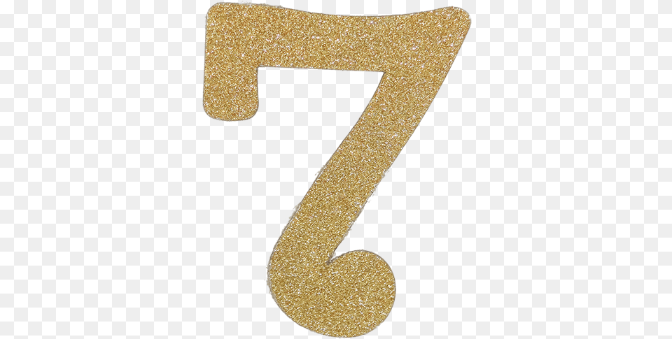 Glitter Number 7 Number 7 Gold Glitter, Symbol, Text, Mailbox Free Png Download