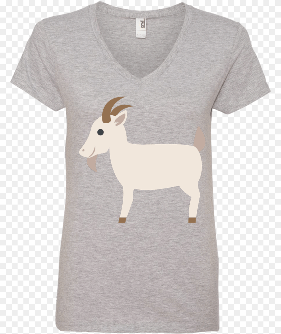 Download Goat Emoji Ladies V Neck T Love Being A Kindergarten Teacher, Clothing, T-shirt, Livestock, Animal Free Transparent Png
