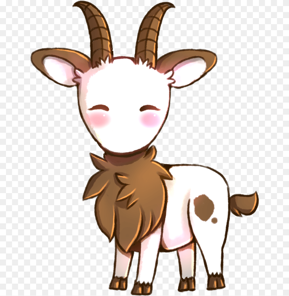 Download Goats Head Clipart Cute Anime Chibi Goat Cute Cute Anime Goat, Livestock, Baby, Person, Face Png
