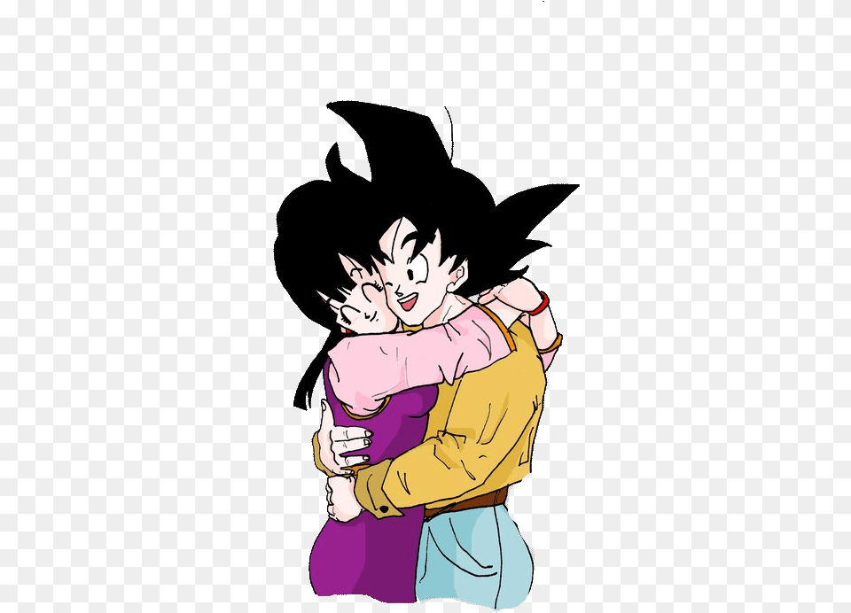 Download Goku And Chichi Hug By Dbzsisters Goku And Chichi Dragon Ball Goku And Chichi Hug, Book, Comics, Publication, Baby Free Transparent Png