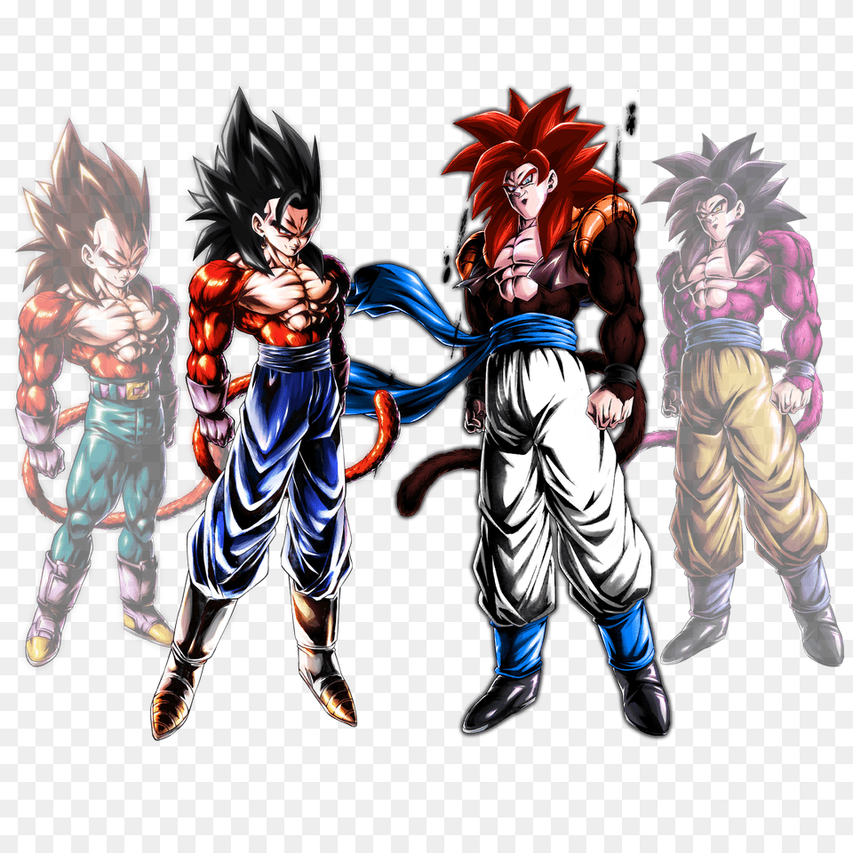 Download Goku Vegeta Gogeta Vegito Hd Ssj4 Vegito And Gogeta, Book, Comics, Publication, Adult Png Image