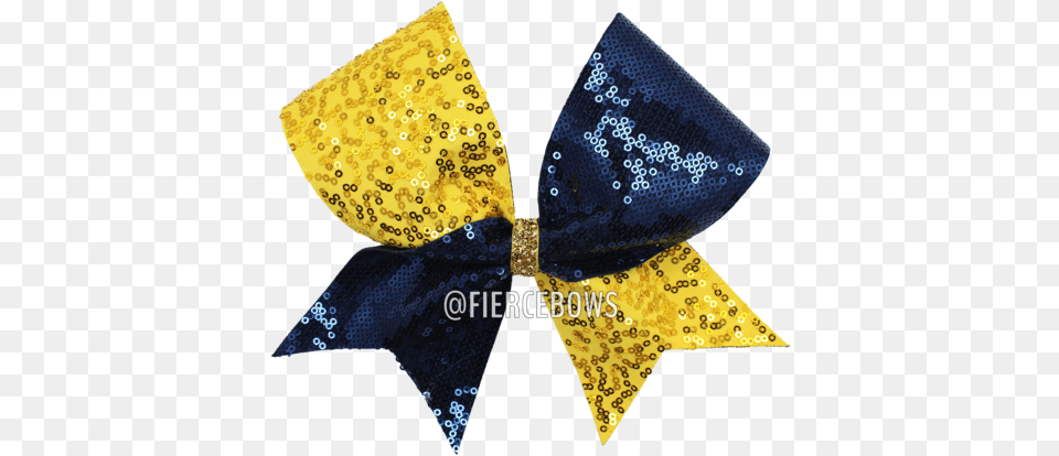 Download Gold And Navy Sequin Cheer Bow Blue And Gold Cheer Bow, Accessories, Formal Wear, Tie, Bow Tie Free Transparent Png