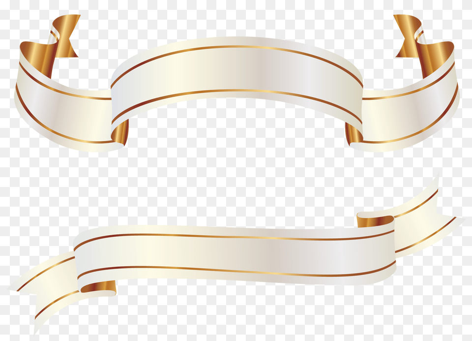 Gold Banner Ribbon White Gold Ribbon Vector, Cuff, Crib, Furniture, Infant Bed Free Png Download