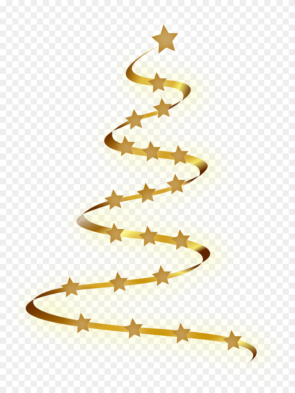Gold Christmas Tree With Green Stars Christmas Tree Glitter Gold, Symbol Free Png Download