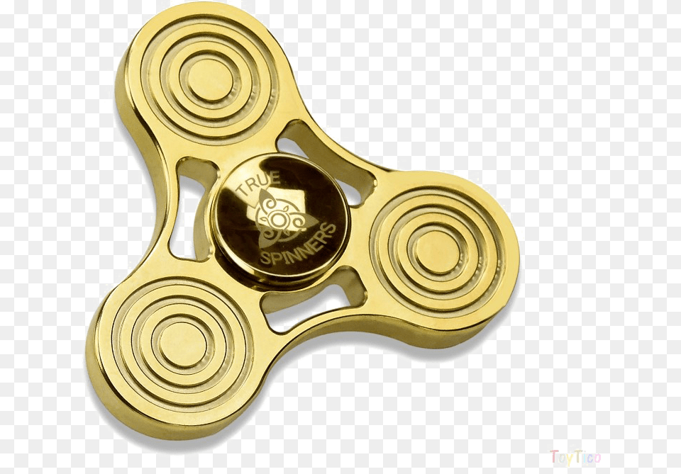 Gold Fidget Spinner Hq Image Gold Plated Fidget Spinner, Badge, Logo, Symbol Free Png Download