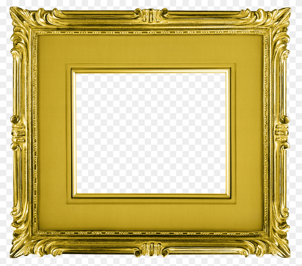 Download Gold Frame Landscape Transparent Gold Picture Clipart Gold Frame Transparent Background, Art, Painting, Mailbox Png