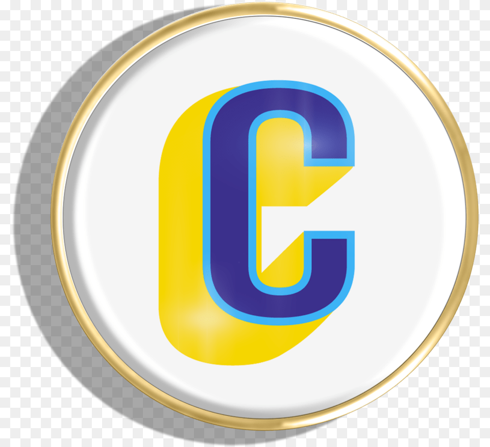 Download Gold Letter C Image With No Background Circle, Plate, Symbol, Text, Number Free Png
