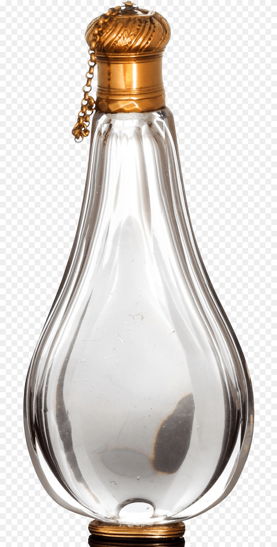 Download Gold Mounted Antique Teardrop Perfume Bottle France Perfume Glass Bottle Transparent Background, Lamp, Light Free Png