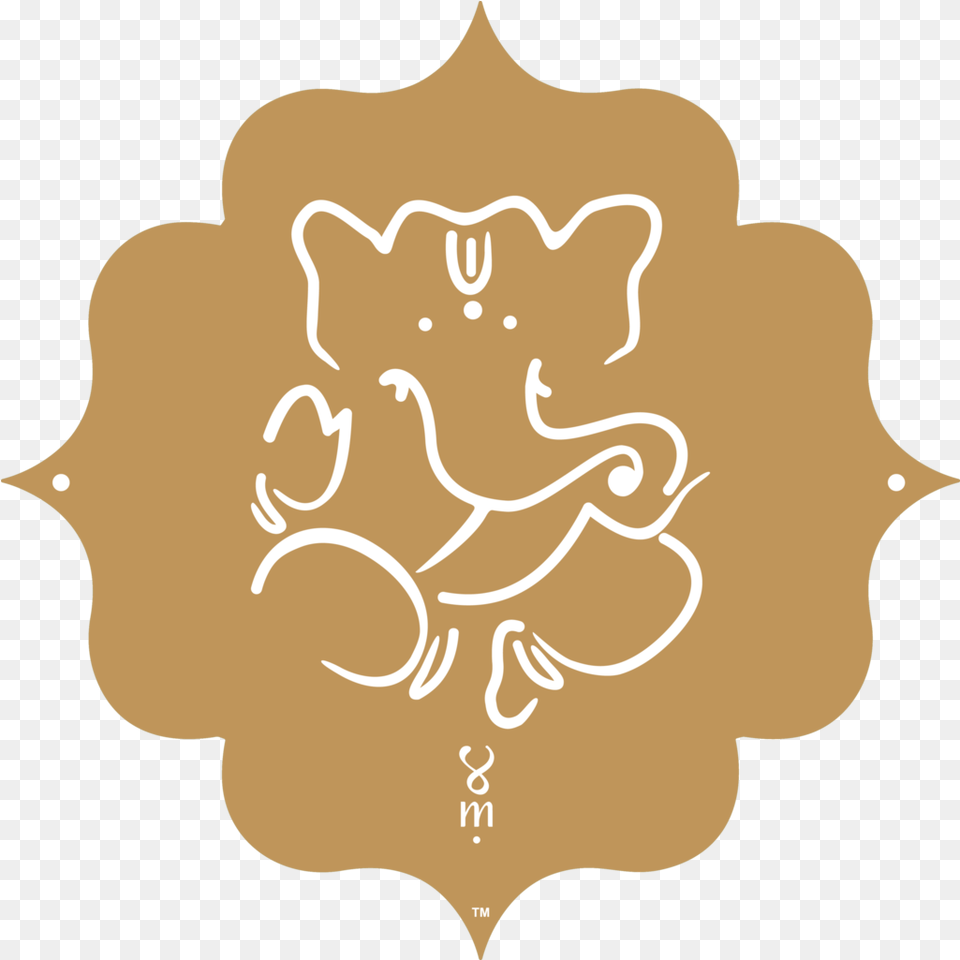 Download Gold Om Image With No Hinduism Symbol Gold, Person, Leaf, Plant, Pattern Free Png