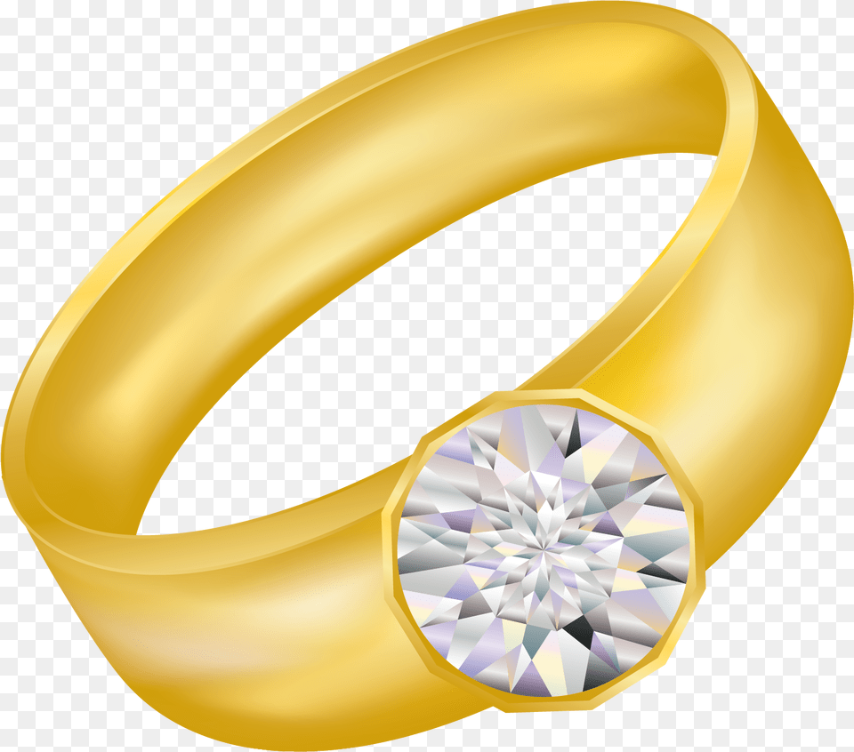 Gold Ring With Diamond For Gold Ring Clipart, Accessories, Jewelry, Gemstone, Clothing Free Png Download