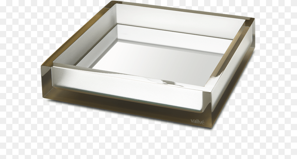 Download Gold Square Medium Tray With Mirror Tray With Wood, Hot Tub, Tub Free Png