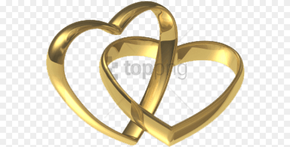 Gold Wedding Hearts Images Background Heart Wedding Ring, Accessories, Treasure, Blade, Dagger Free Png Download