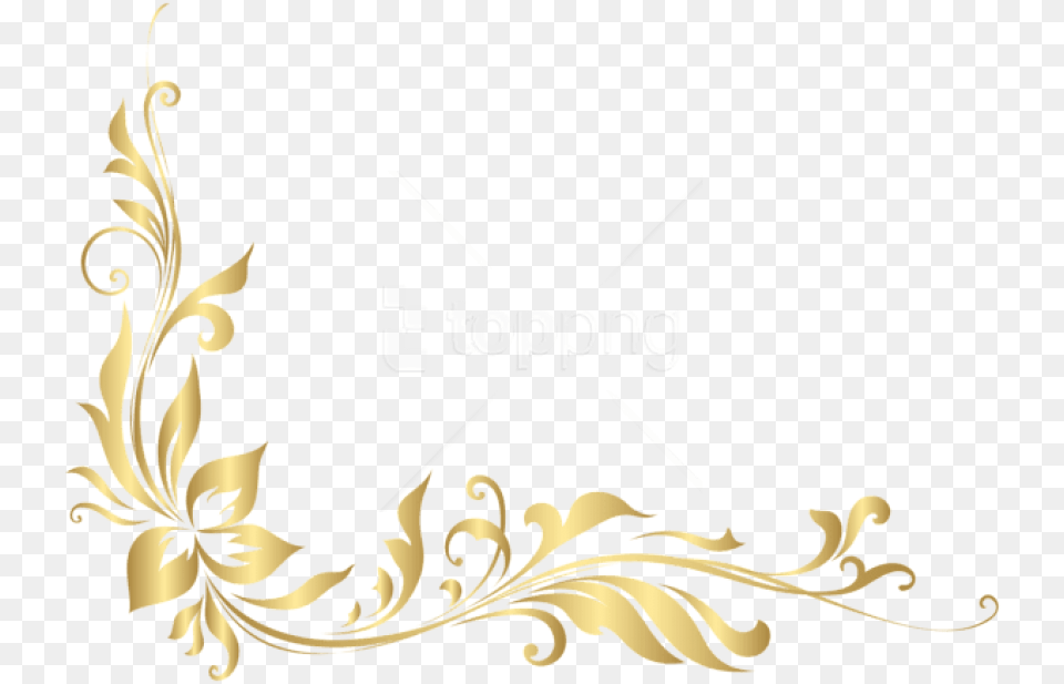 Golden Floral Decoration Gold Floral Border, Art, Floral Design, Graphics, Pattern Free Png Download