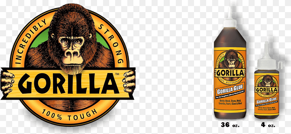 Download Gorilla Glue Premium Waterproof Wood Adhesive Gorilla Wood Glue Logo, Alcohol, Beer, Beverage, Lager Png Image