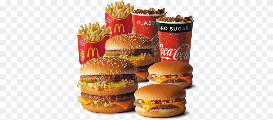 Download Grab A Mate And Share 2 Big Mac Cheeseburgers Burger Big Mac, Food, Cup, Fries Png