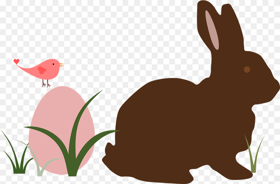 Download Grass Bird Easter Egg Bunny Image Rabbit Transparent Rabbit Silhouette, Animal, Mammal, Baby, Person Free Png